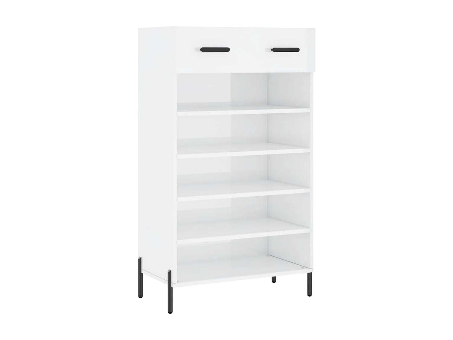 Meuble à chaussure Blanc brillant 60x35x105 cm Bois ingénierie FR76551