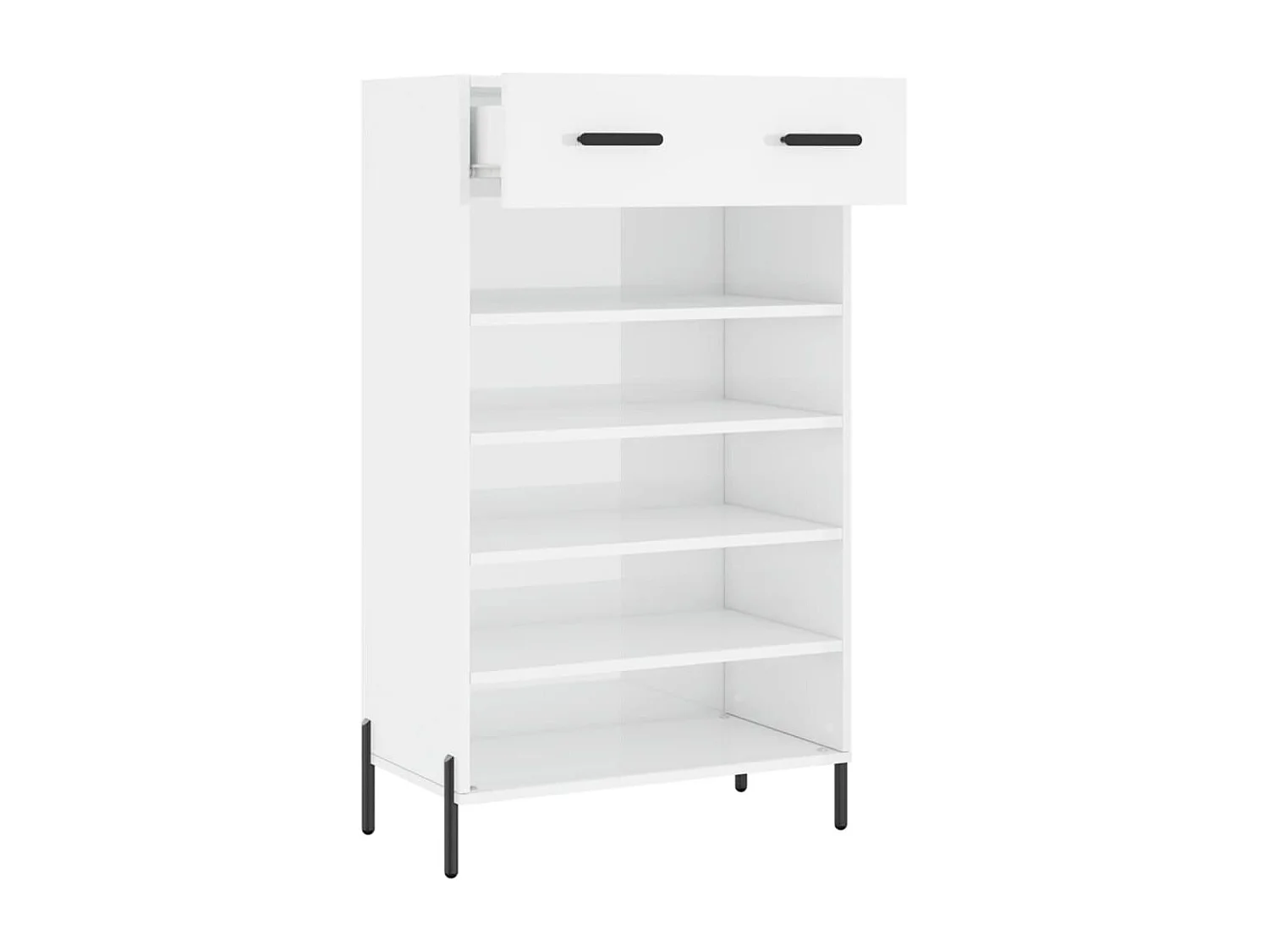 Meuble à chaussure Blanc brillant 60x35x105 cm Bois ingénierie FR76551