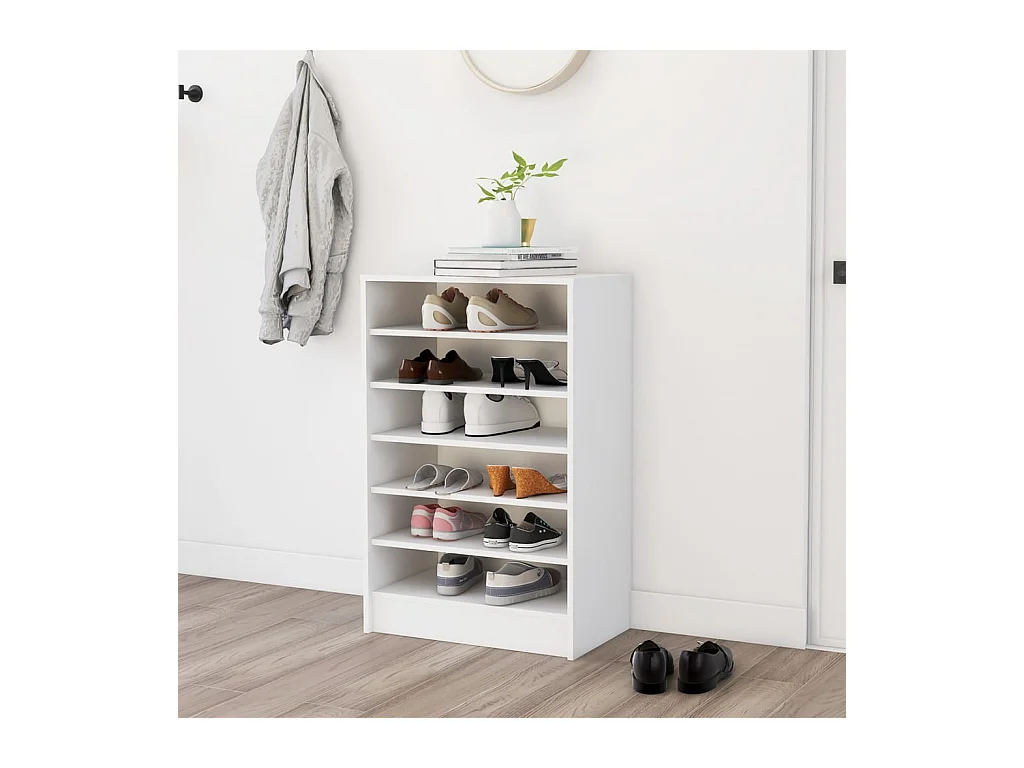 Meuble à chaussures Blanc 60x35x92 cm Bois d’ingénierie FR31733