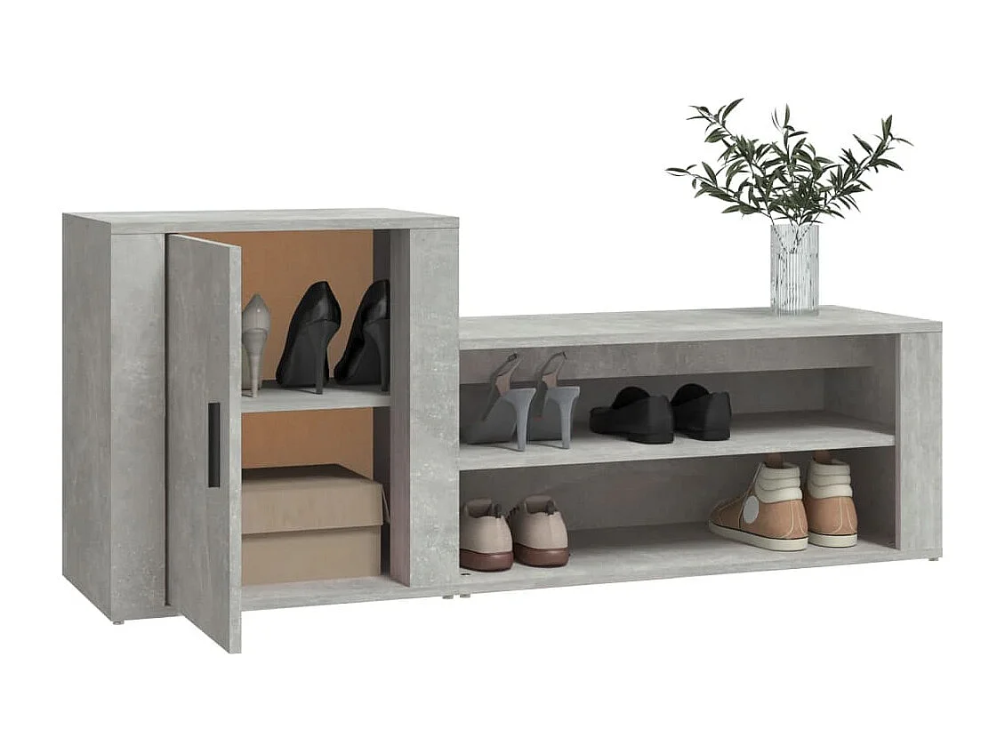 Meuble à chaussures Gris béton 130x35x54 cm Bois d'ingénierie FR33855