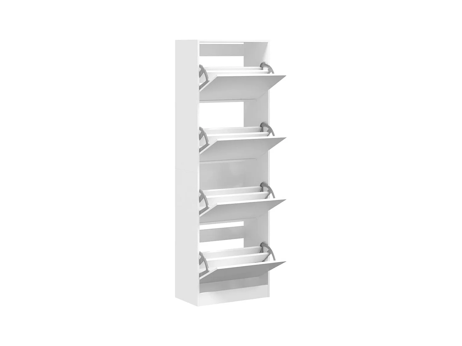Meuble à chaussures 4 tiroirs rabattables blanc 60x34x187,5 cm FR76893