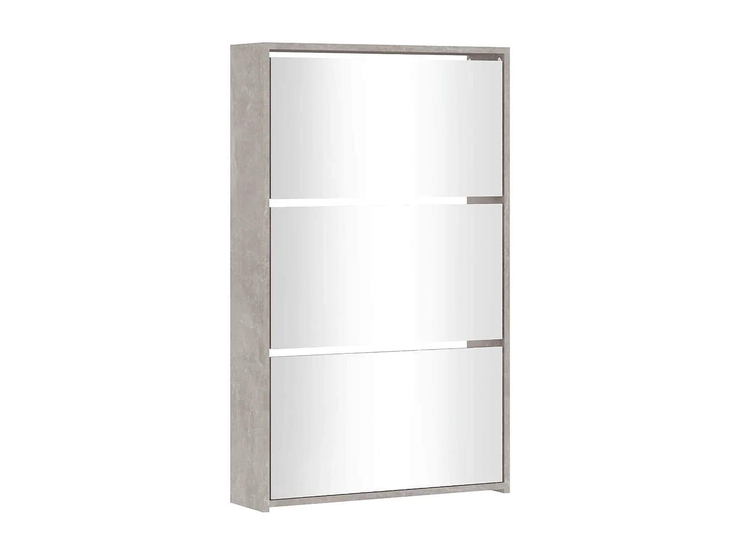 Mueble zapatero y espejo 3 niveles gris hormigón 63x17x102,5 cm ES458015