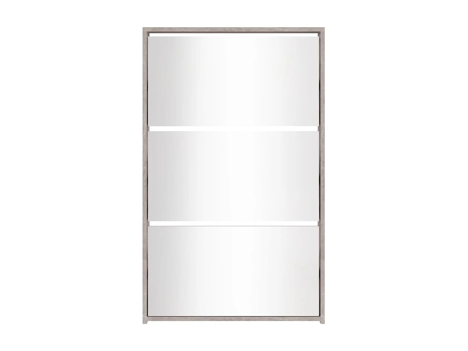 Meuble à chaussures miroir 3 niveaux Gris béton 63x17x102,5 cm FR81449