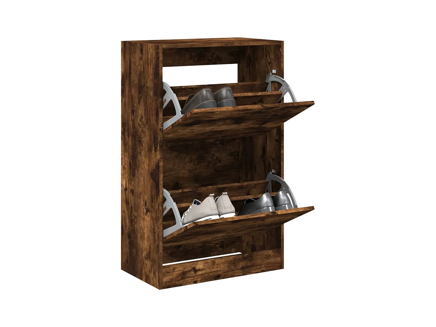 Meuble à chaussures chêne fumé 60x34x96,5 cm bois d'ingénierie FR56651