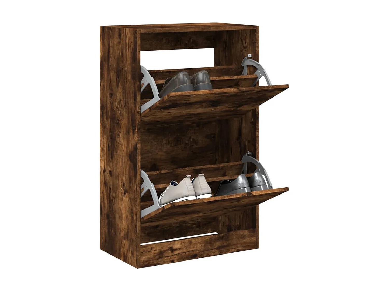 Meuble à chaussures chêne fumé 60x34x96,5 cm bois d'ingénierie FR56651