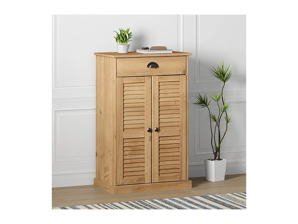 Meuble à chaussures VIGO 60x35x96 cm bois massif de pin FR67963