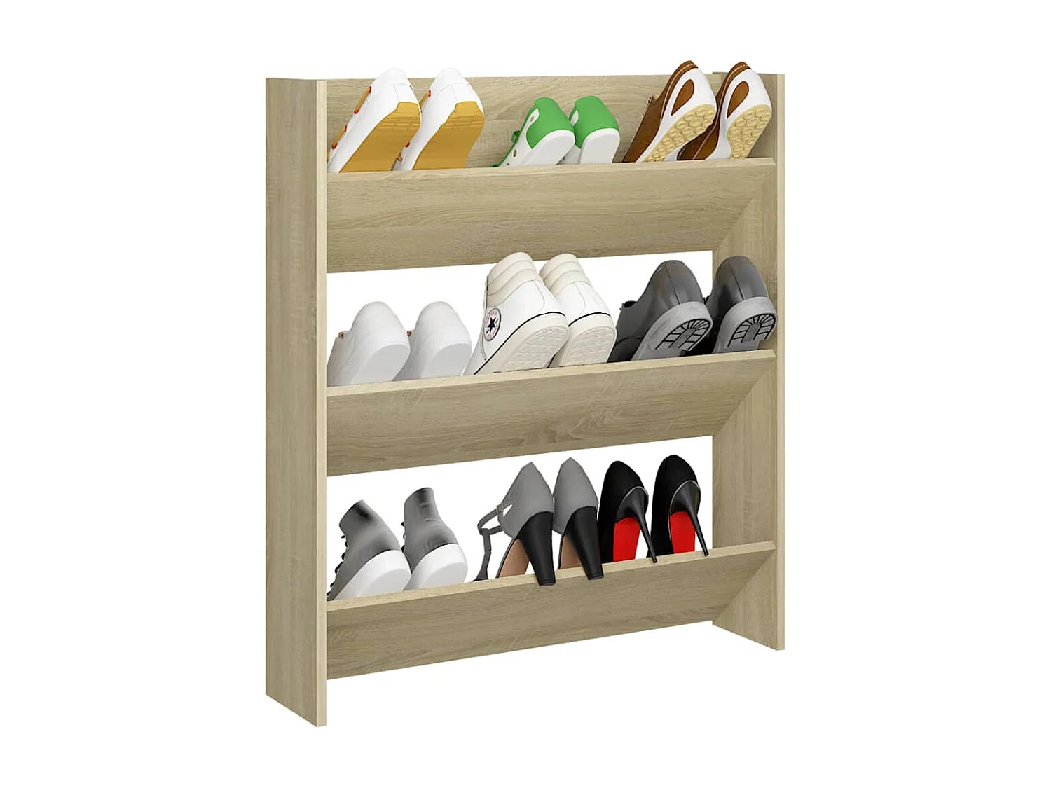 Zapatero de pared madera contrachapada roble Sonoma 80x18x90 cm ES577255