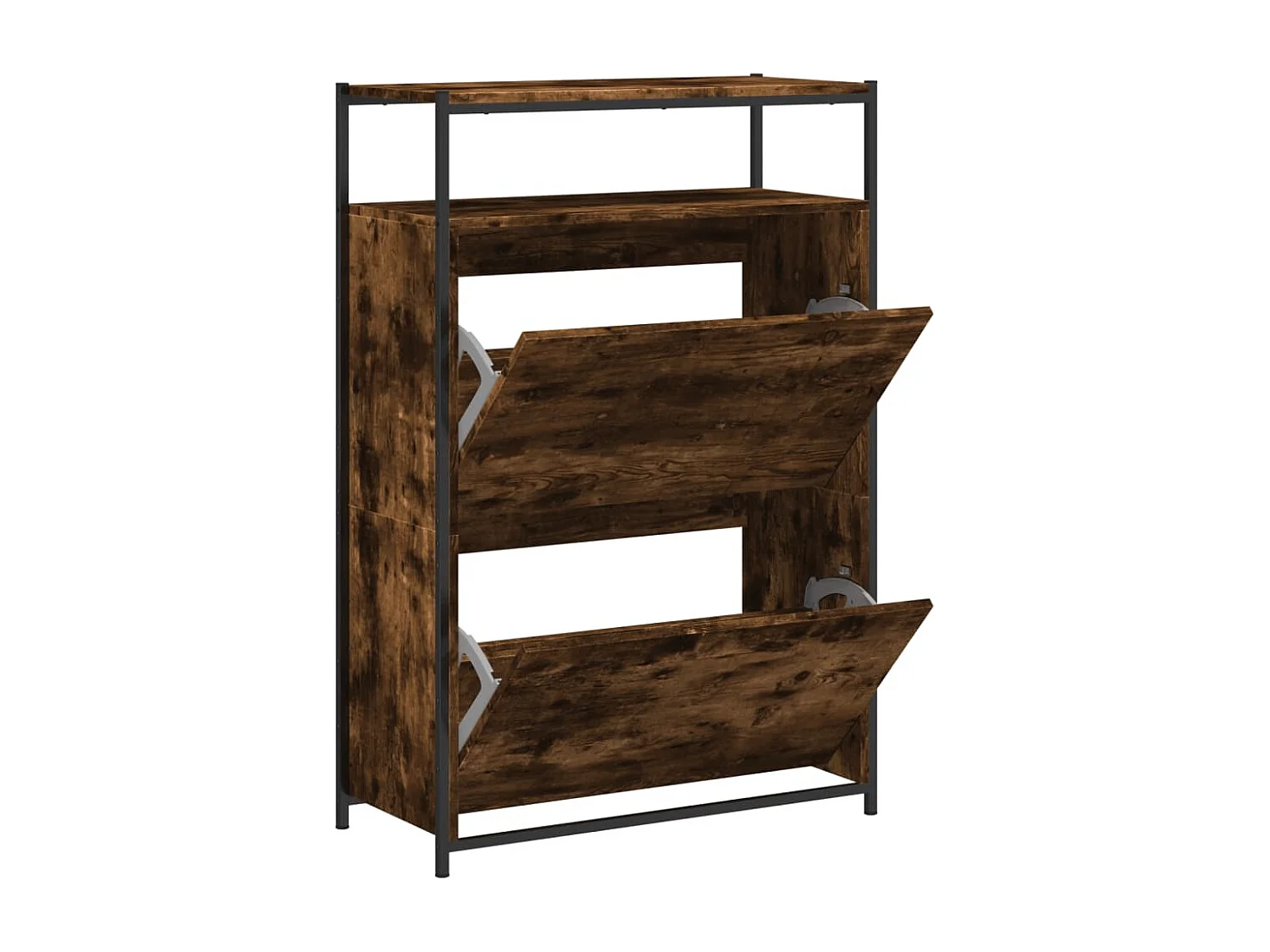 Meuble à chaussures chêne fumé 75x34x112 cm bois d'ingénierie FR71028