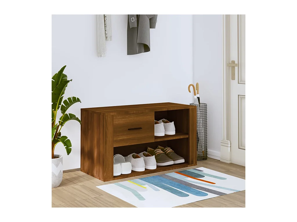 Meuble à chaussures Chêne marron 80x35x45 cm Bois d'ingénierie FR70556