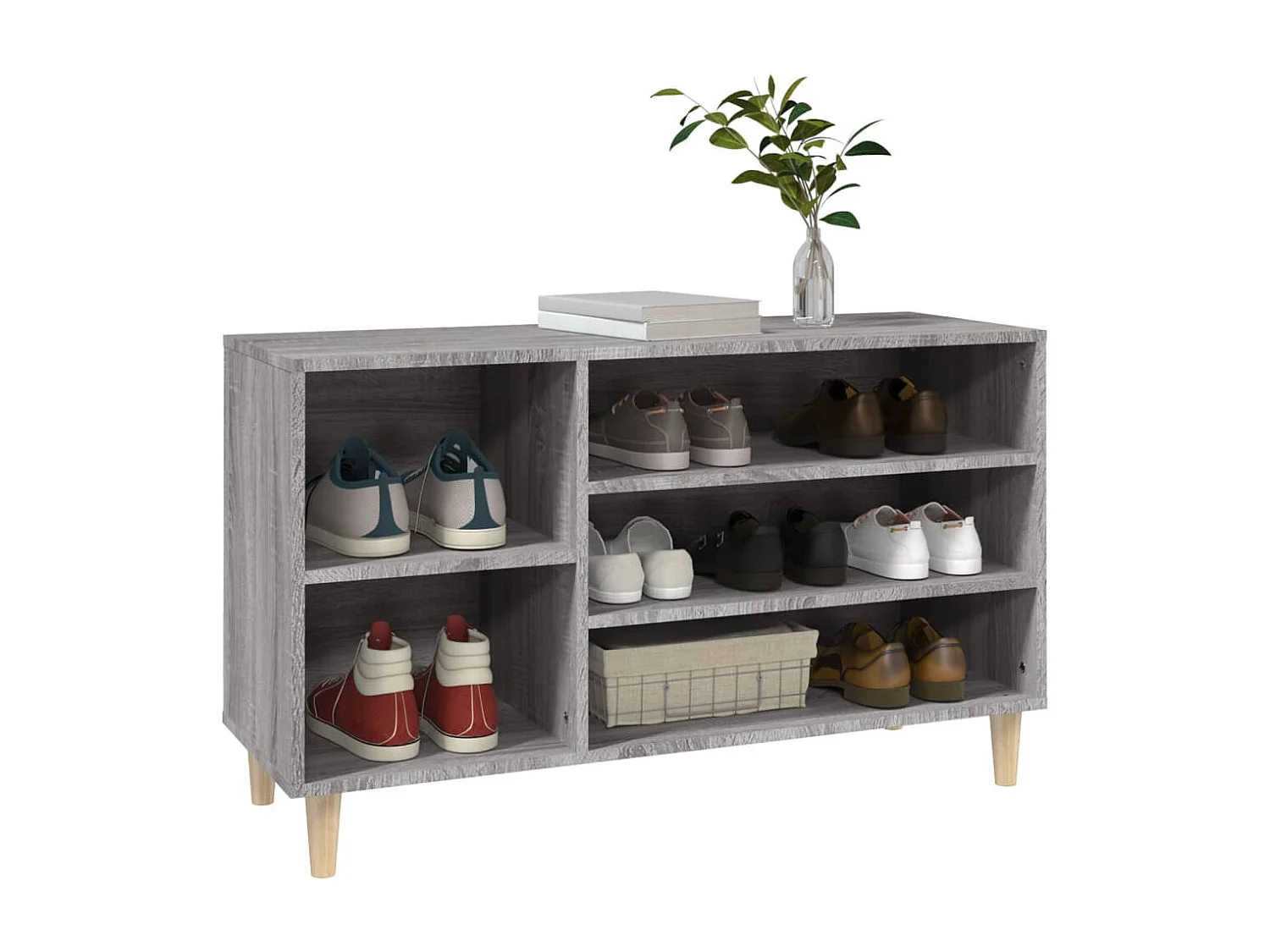 Meuble à chaussures Sonoma gris 102x36x60 cm Bois d'ingénierie FR31528