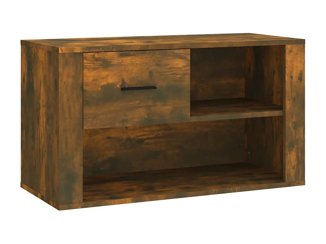 Meuble à chaussures Chêne fumé 80x35x45 cm Bois d'ingénierie FR24210
