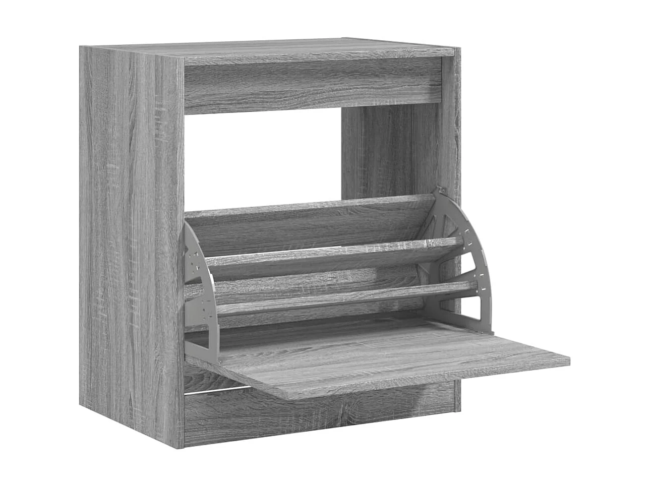 Zapatero de madera de ingeniería gris Sonoma 60x42x69 cm ES743477