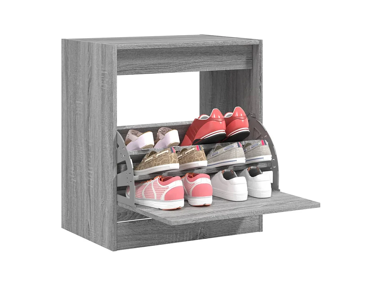 Meuble à chaussures sonoma gris 60x42x69 cm bois d'ingénierie FR34808