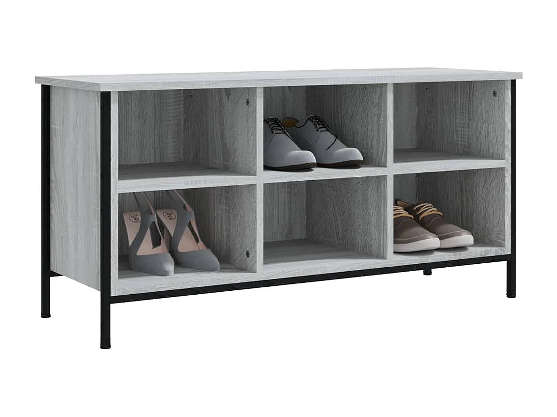 Meuble à chaussures sonoma gris 100x35x50 cm bois d'ingénierie FR30526