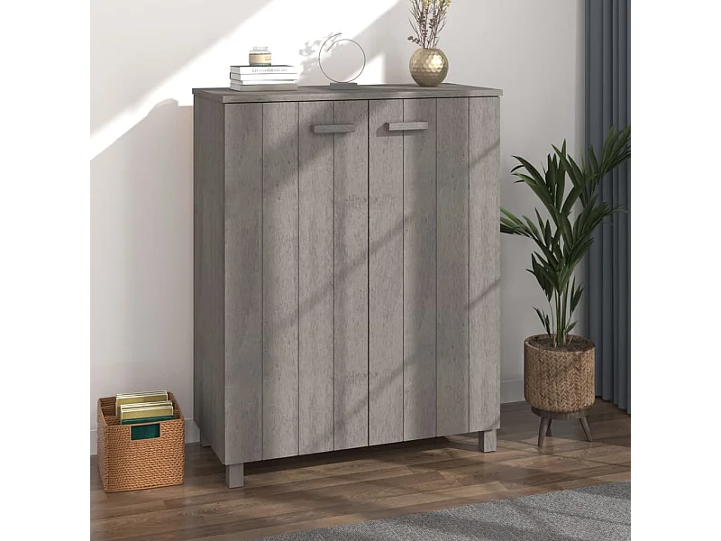 Meuble à chaussures HAMAR Gris clair 85x40x108 cm Pin massif FR44306