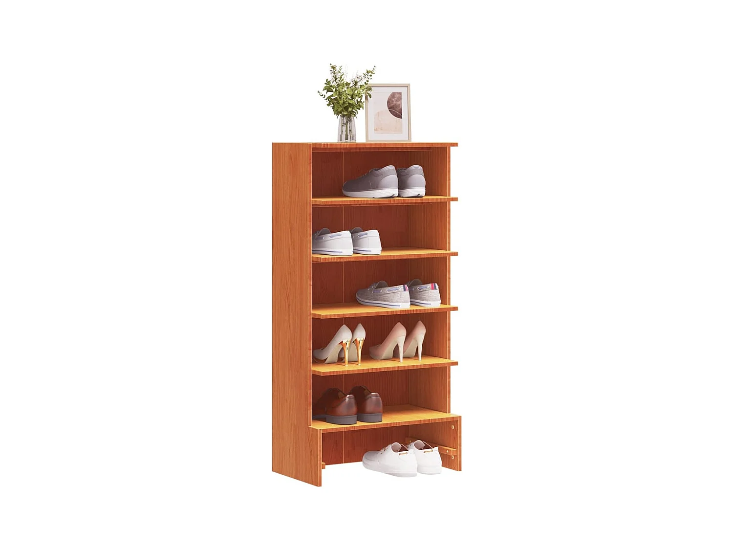Meuble à chaussures cire marron 52x30x104 cm bois pin massif FR56135