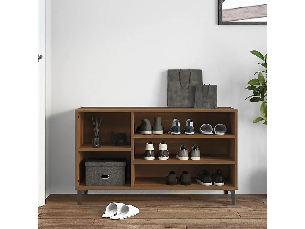 Meuble à chaussures Chêne marron 102x36x60cm Bois d'ingénierie FR59418