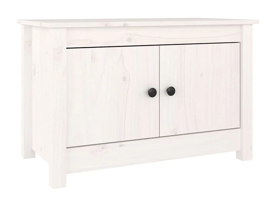 Armario zapatero de madera maciza de pino blanco 70x38x45,5 cm ES628395