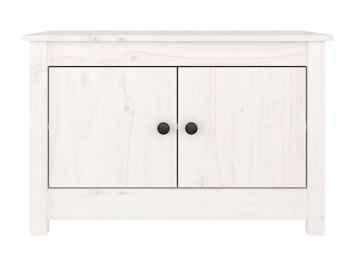 Armario zapatero de madera maciza de pino blanco 70x38x45,5 cm ES628395
