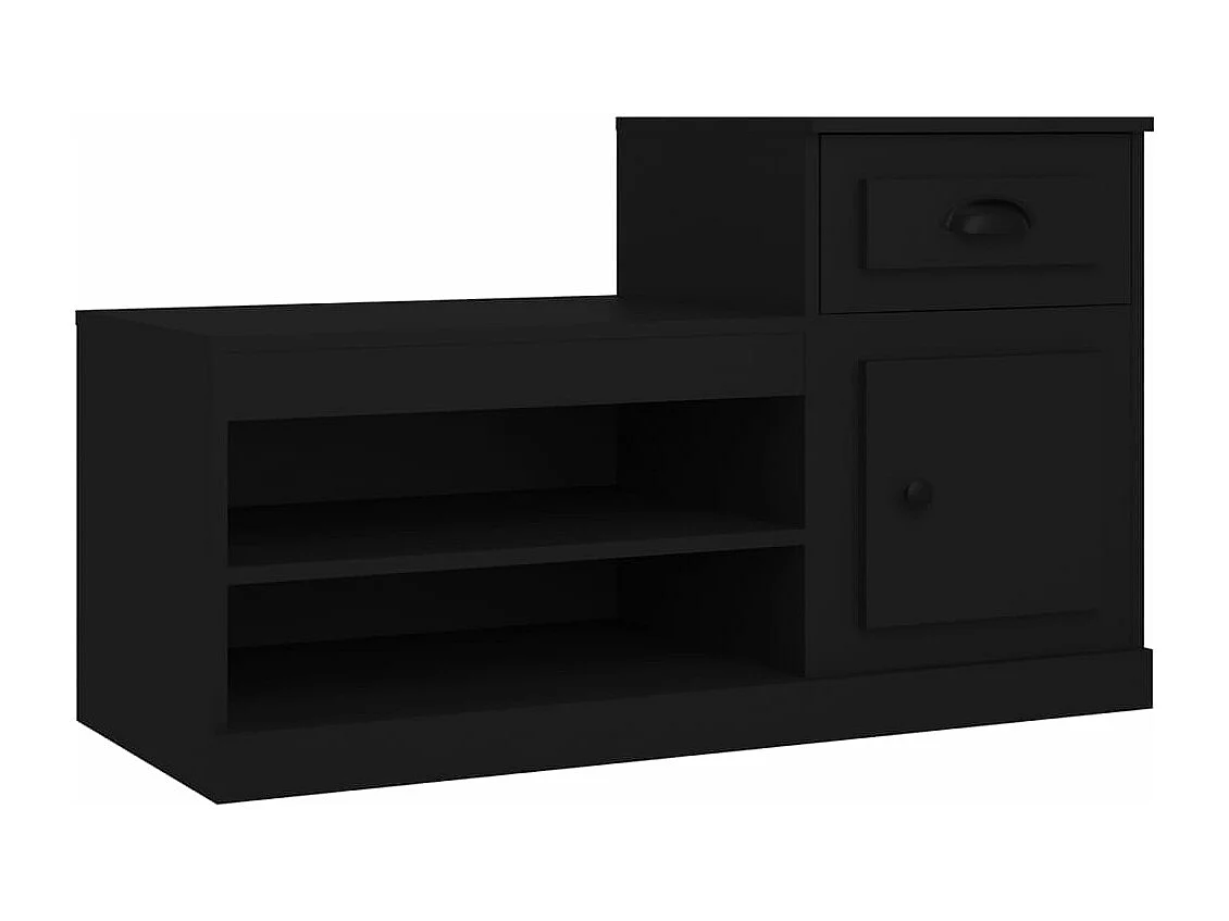 Meuble à chaussures noir 100x42x60 cm bois d'ingénierie FR95194