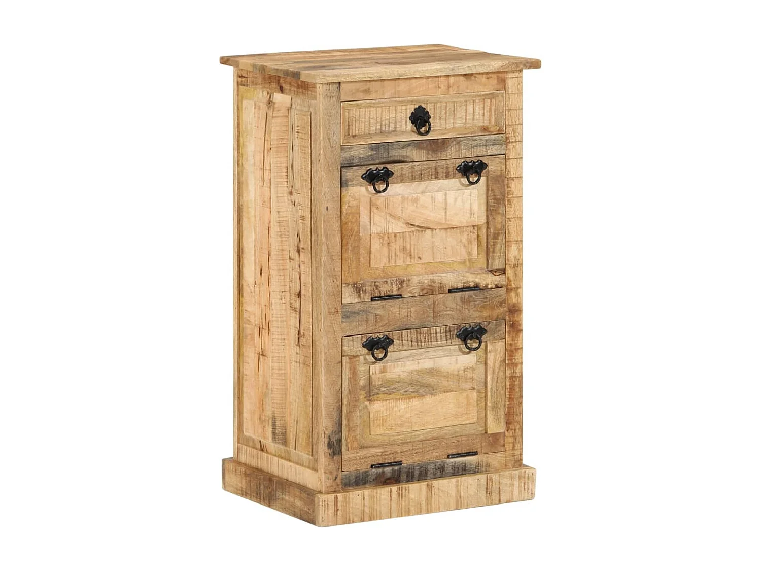 Meuble à chaussures 4 niveaux avec tiroir Bois manguier brut FR28971
