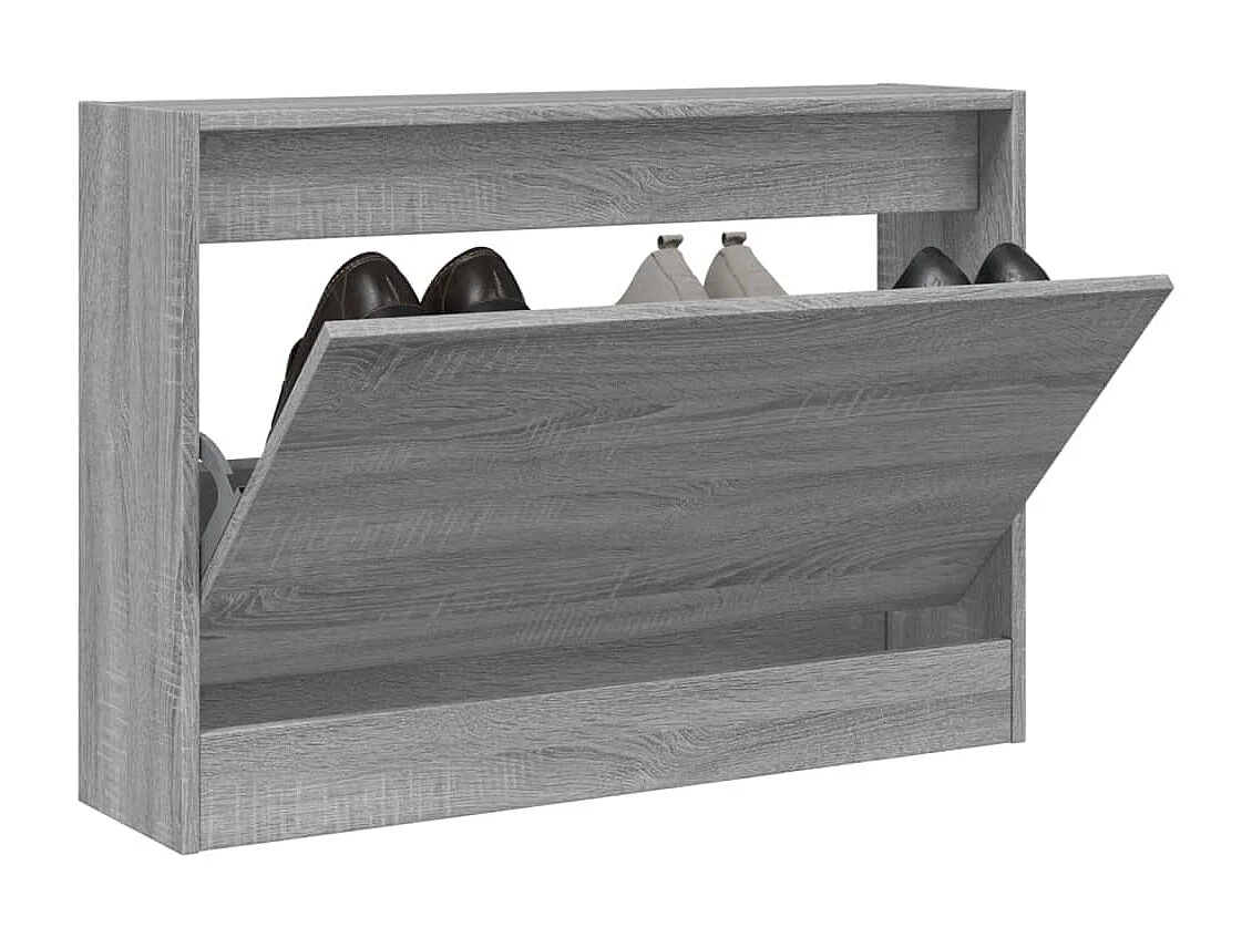 Meuble à chaussures sonoma gris 80x21x57 cm bois d'ingénierie FR21078