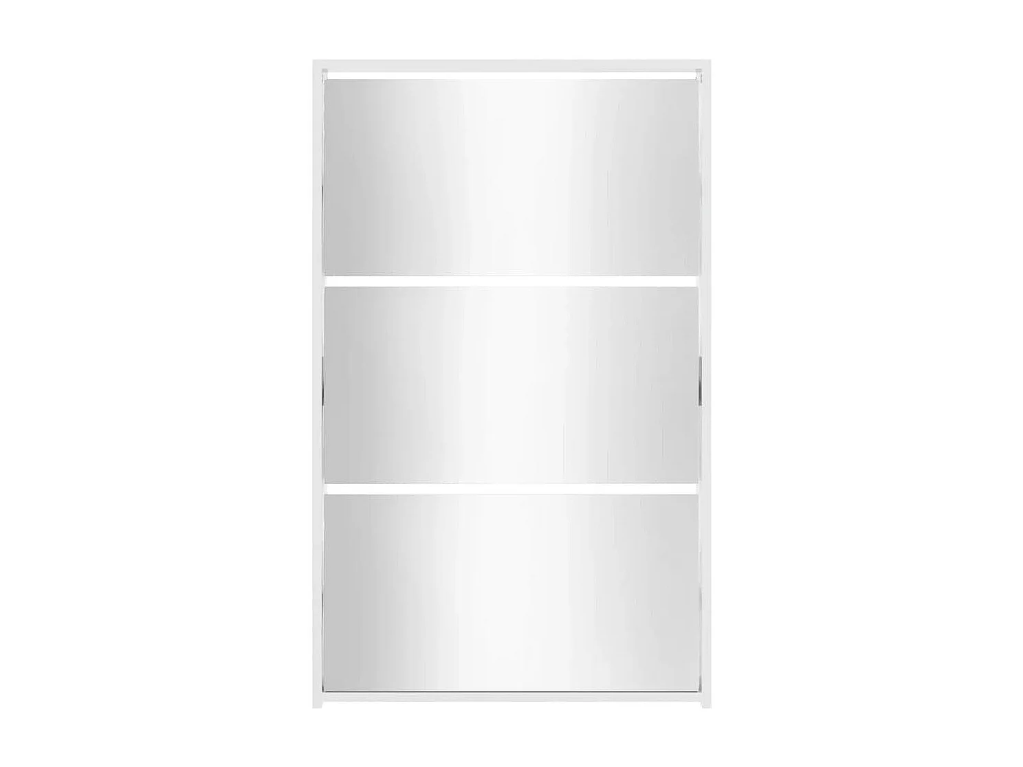 Meuble chaussures miroir 3niveaux Blanc brillant 63x17x102,5cm FR91976