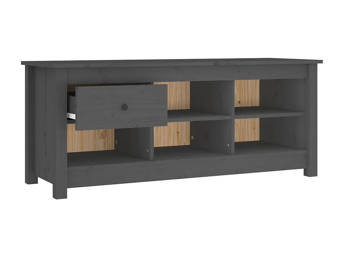 Schoenenkast 110x38x45,5 cm massief grenenhout grijs BE427269