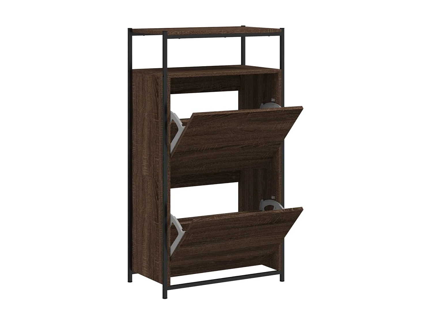 Meuble à chaussures chêne marron 60x34x112cm bois d'ingénierie FR21765