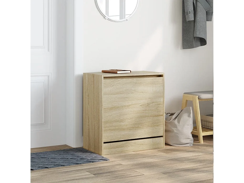 Schoenenkast 60x34x63,5 cm bewerkt hout sonoma eikenkleurig BE316626