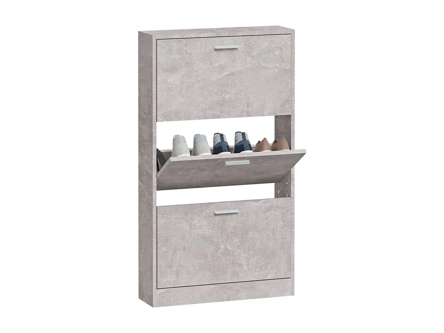 Meuble à chaussures Gris béton 59x17x108 cm Bois d'ingénierie FR96548