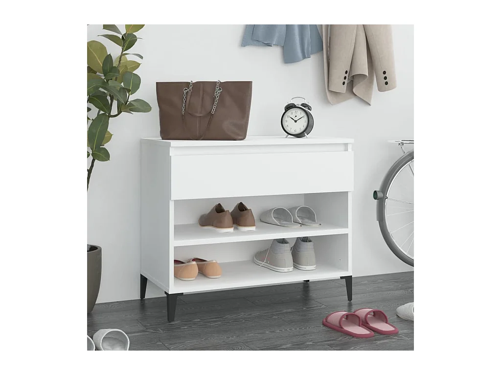 Meuble à chaussures Blanc 70x36x60 cm Bois d'ingénierie FR33305