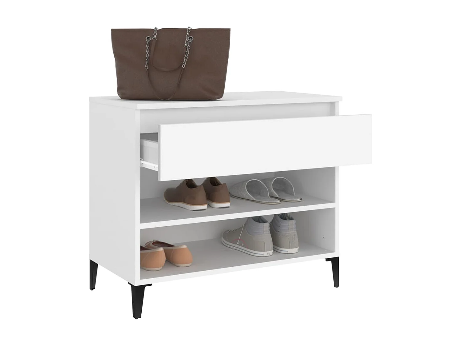 Mueble zapatero madera contrachapada blanco 70x36x60 cm ES491753