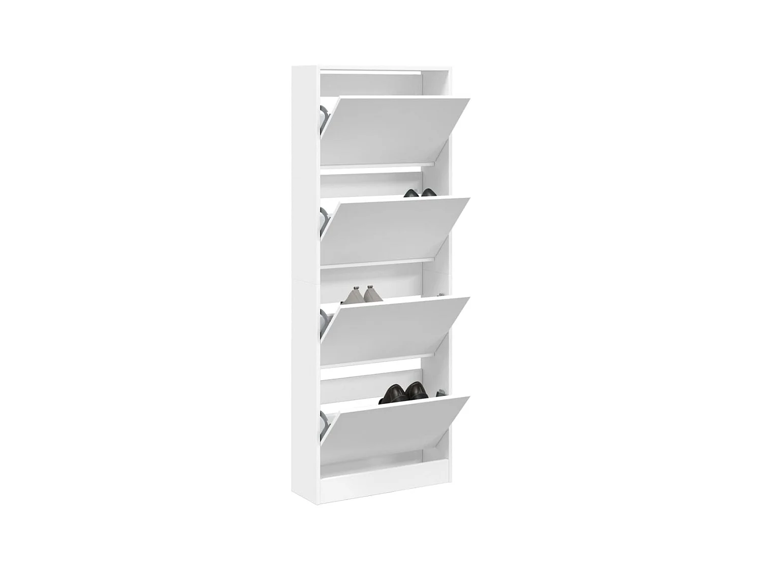 Meuble à chaussures blanc 60x21x163,5 cm bois d'ingénierie FR82429