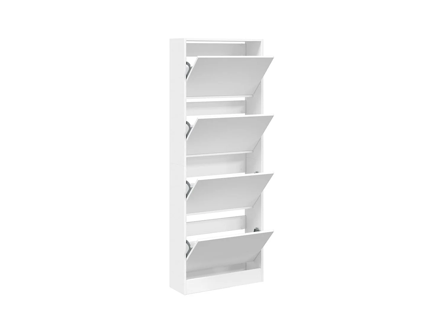 Meuble à chaussures blanc 60x21x163,5 cm bois d'ingénierie FR82429