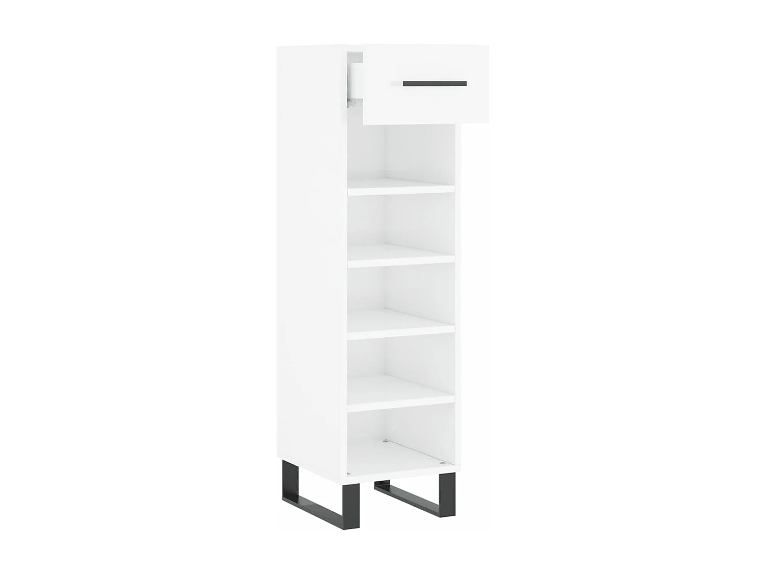 Meuble à chaussure Blanc brillant 30x35x105 cm Bois ingénierie FR45468