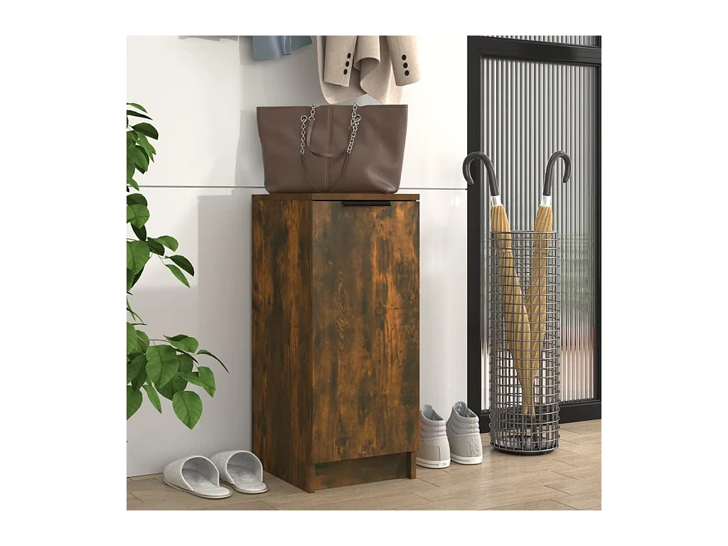 Meuble à chaussures Chêne fumé 30x35x70 cm Bois d'ingénierie FR61886