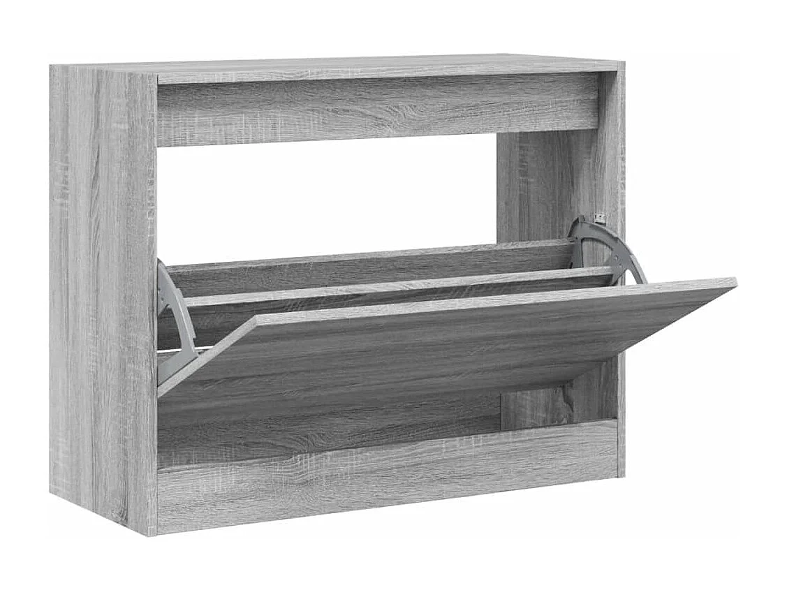 Schoenenkast 80x34x63 cm bewerkt hout grijs sonoma eikenkleurig BE541919