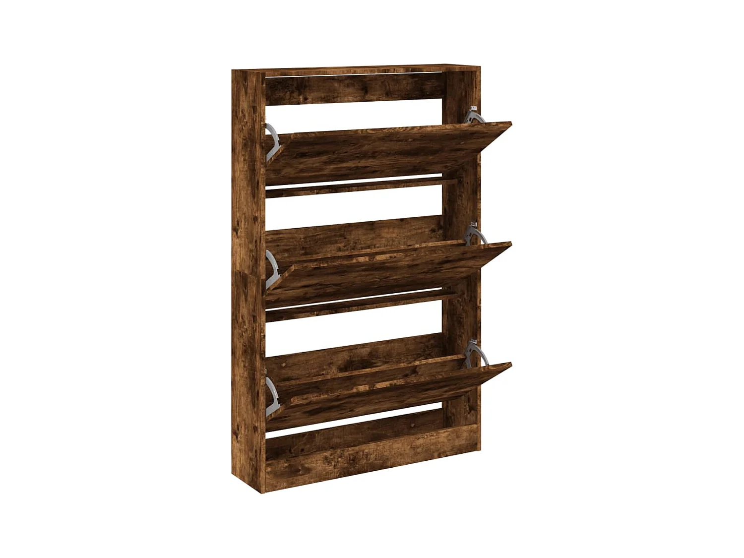 Meuble à chaussures chêne fumé 80x21x125,5 cm bois ingénierie FR21615