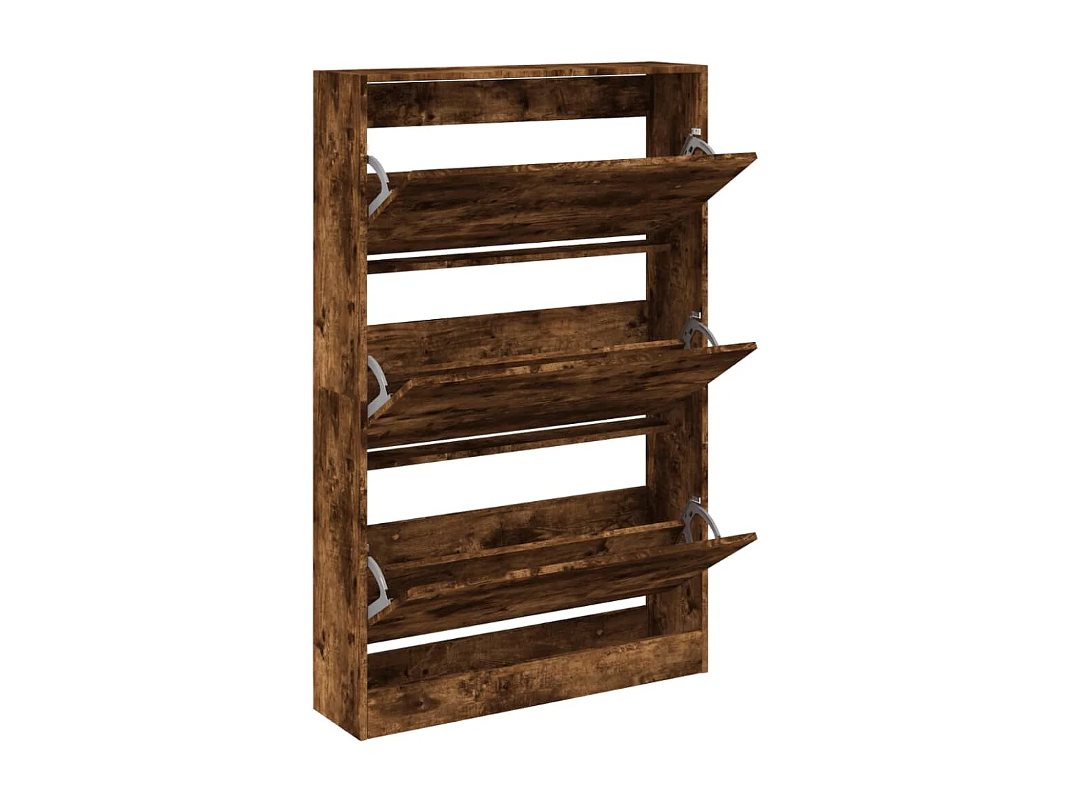 Meuble à chaussures chêne fumé 80x21x125,5 cm bois ingénierie FR21615