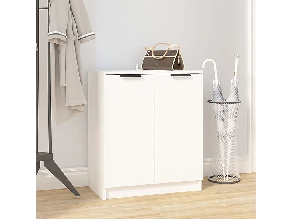 Meuble à chaussures Blanc 59x35x70 cm Bois d'ingénierie FR66679