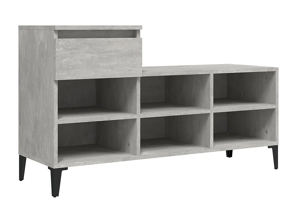 Meuble à chaussures Gris béton 102x36x60 cm Bois d'ingénierie FR87605