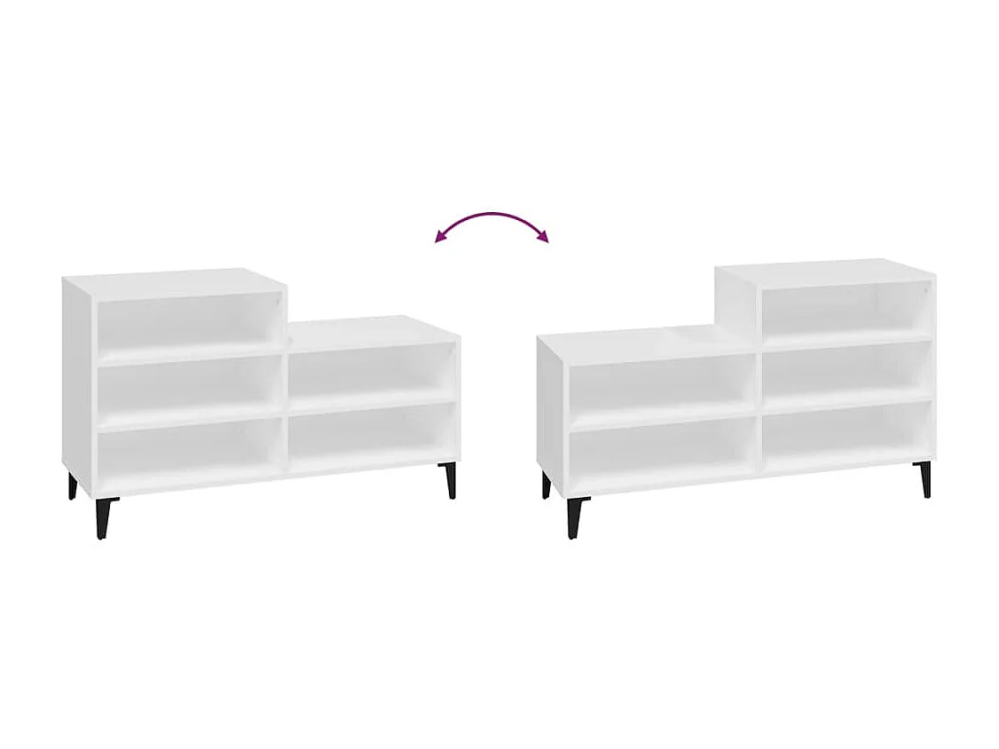 Mueble zapatero madera contrachapada blanco 102x36x60 cm ES636202