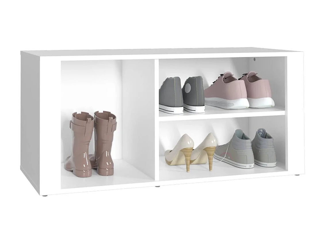 Meuble à chaussures Blanc 100x35x45 cm Bois d'ingénierie FR53485