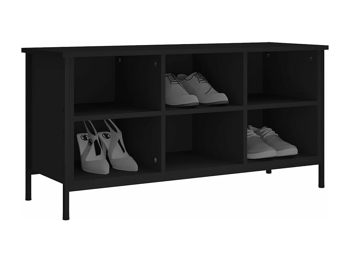 Meuble à chaussures noir 100x35x50 cm bois d'ingénierie FR24927