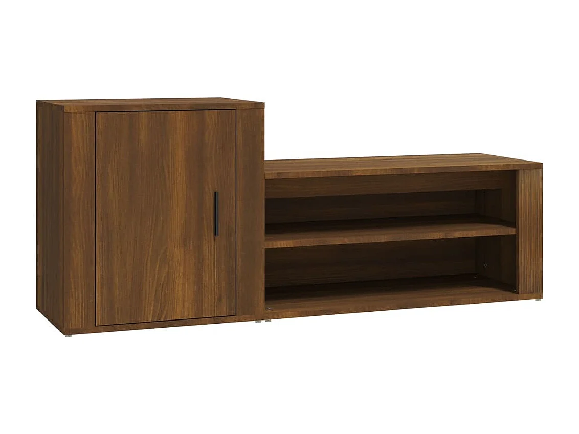 Mueble zapatero madera contrachapada roble marrón 130x35x54 cm ES678841