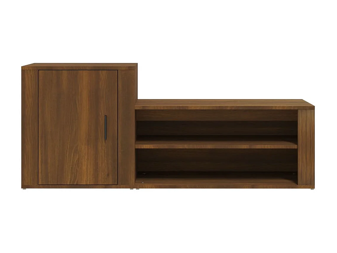 Mueble zapatero madera contrachapada roble marrón 130x35x54 cm ES678841