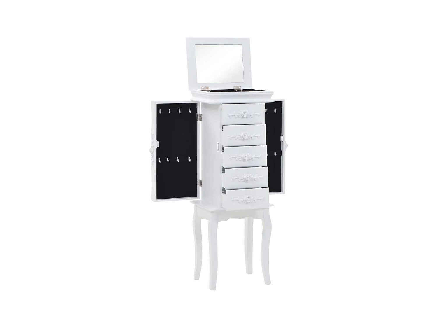 Armoire à bijoux sur pieds Blanc FR31269