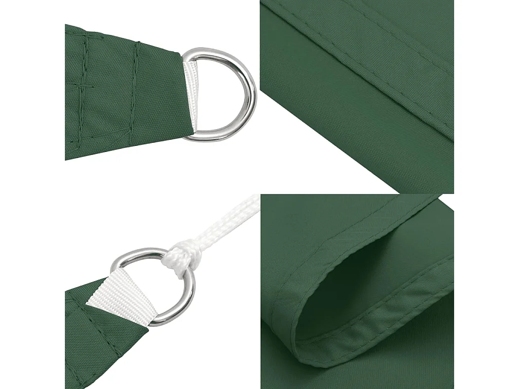 Toldo de vela rectangular tela Oxford verde oscuro 6x7 m ES708678