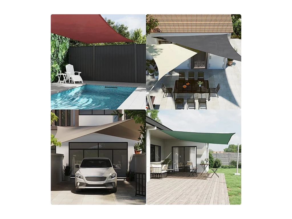 Toldo de vela rectangular tela Oxford color crema 2,5x3 m ES661807